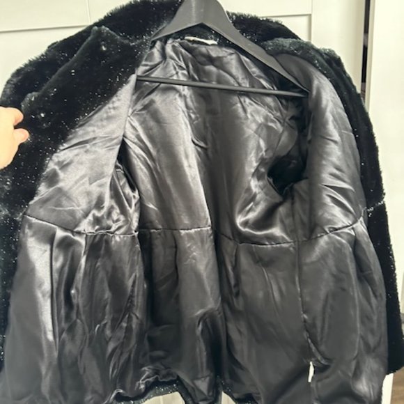 Faux Fur Shimmer Car Coat - Picture 6 of 8